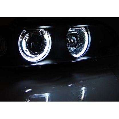 Přední světla angel eyes CCFL BMW E39 černá 95-03
