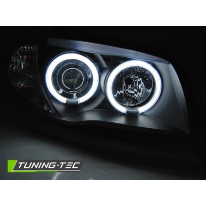 Přední světla angel eyes CCFL BMW E87 04- černá