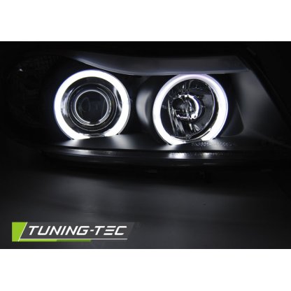 Přední světla angel eyes CCFL BMW E90/E91 05-08 černá