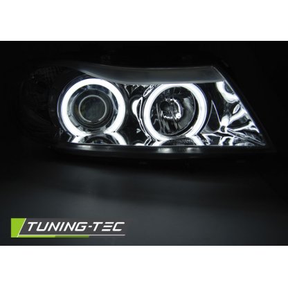 Přední světla angel eyes CCFL BMW E90/E91 05-08 chrom