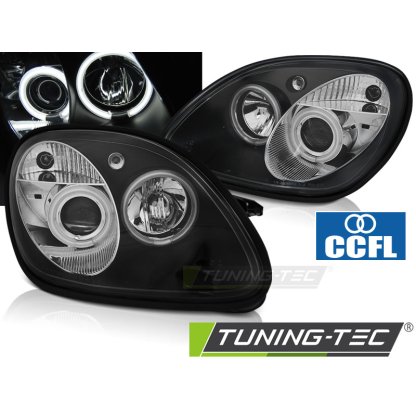 Přední světla angel eyes CCFL Mercedes Benz SLK 96-04 černá
