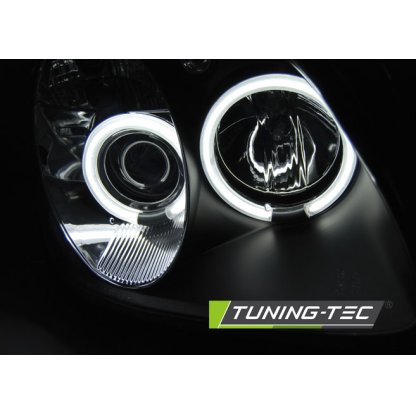 Přední světla angel eyes CCFL Mercedes Benz SLK 96-04 černá