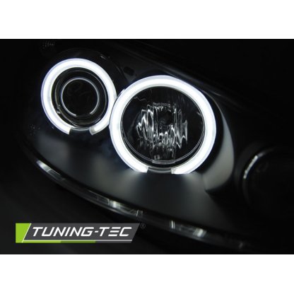 Přední světla angel eyes CCFL Peugeot 206 02- černá
