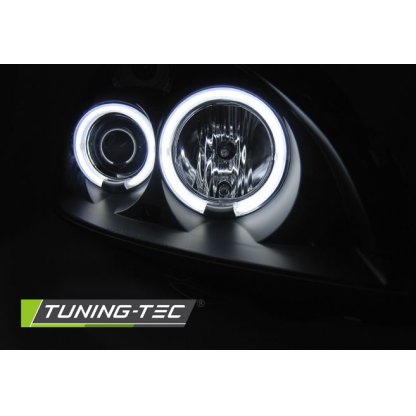 Přední světla angel eyes CCFL Renault Clio B 01-05 černé