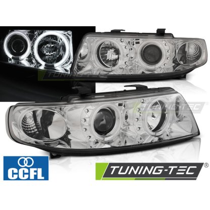 Přední světla angel eyes CCFL Seat Leon/Toledo 99-05 chrom