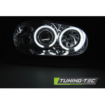 Přední světla angel eyes CCFL VW Golf IV 4 97-04 chrom