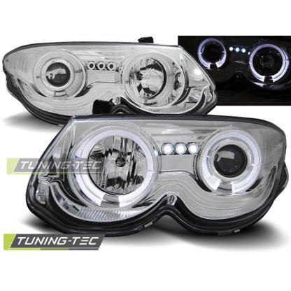 Přední světla angel eyes Chrysler 300 M 99-04 chrom