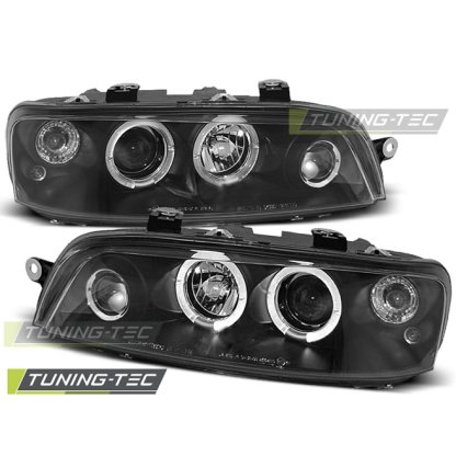Přední světla angel eyes Fiat Punto 2 - černé
