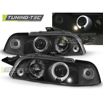 Přední světla angel eyes Fiat Punto černé