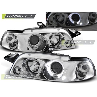 Přední světla angel eyes Fiat Punto chromové