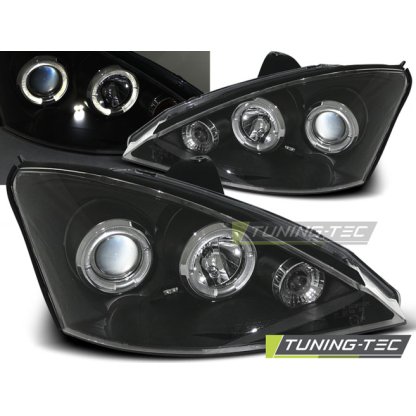Přední světla angel eyes Ford Focus černé 98-01