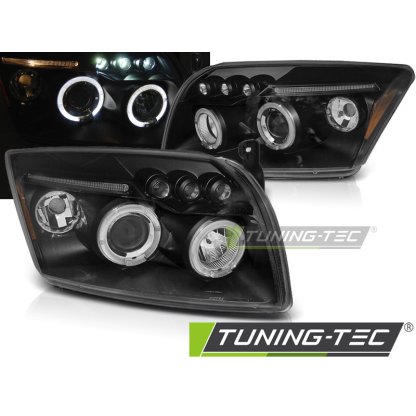 Přední světla angel eyes, LED, Dodge Caliber 06-12 černá