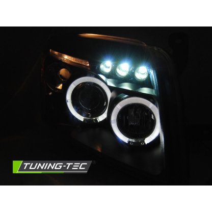 Přední světla angel eyes, LED, Dodge Caliber 06-12 černá