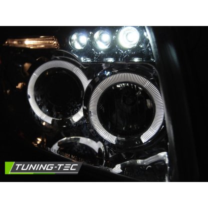 Přední světla angel eyes, LED, Dodge Caliber 06-12 chromová