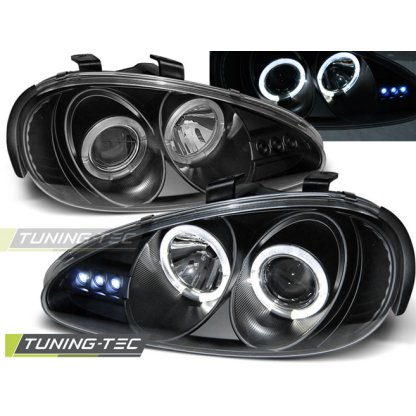 Přední světla angel eyes Mazda MX3 91-98 černá