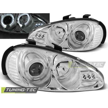 Přední světla angel eyes Mazda MX3 91-98 chromové