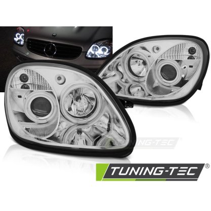 Přední světla angel eyes Mercedes-Benz SLK R170 chromová