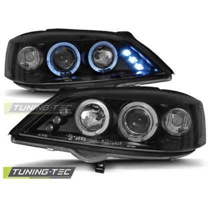 Přední světla Angel Eyes Opel Astra G 98-04 černá