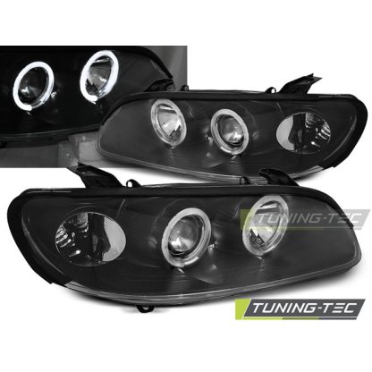 Přední světla angel eyes Opel Omega černé