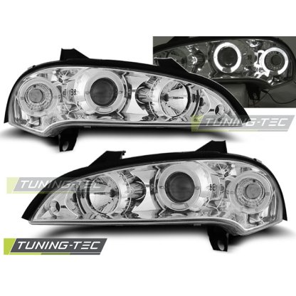 Přední světla angel eyes Opel Tigra chromové