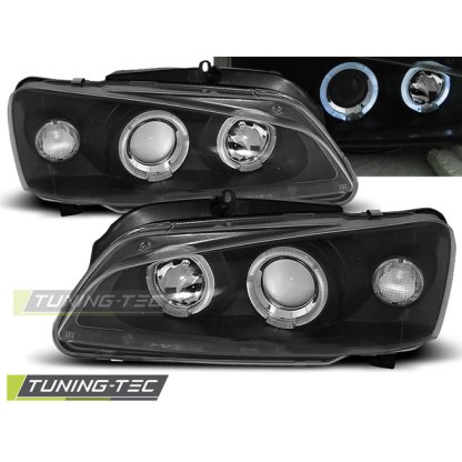 Přední světla angel eyes Peugeot 106 - černé