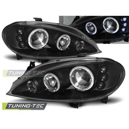 Přední světla angel eyes Renault Megane/Scenic - černé