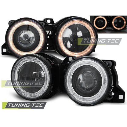 Přední světla angel eyes s BMW E30 82-94 černá