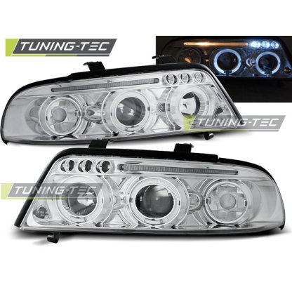 Přední světla angel eyes s LED Audi A4 99-01 chrom
