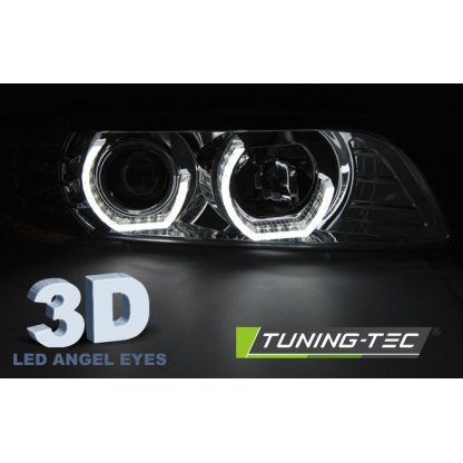 Přední světla angel eyes s LED BMW E39 95-03 chrom