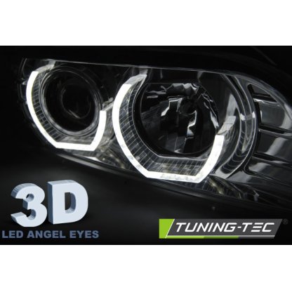 Přední světla angel eyes s LED BMW E39 95-03 chrom