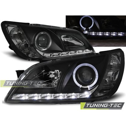 Přední světla angel eyes s LED světly LEXUS IS 98-05 černá