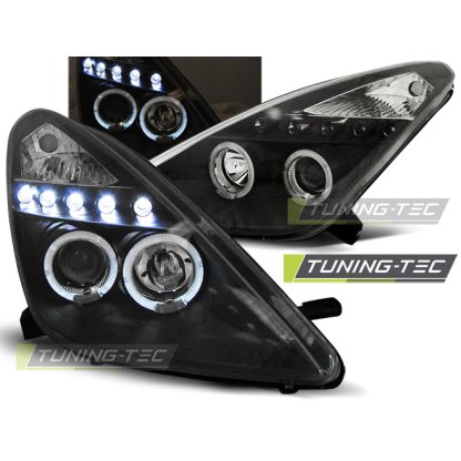 Přední světla angel eyes s LED Toyota Celica T230 99-05 černá