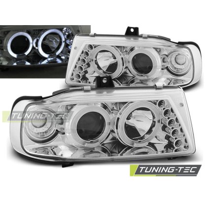 Přední světla angel eyes SEAT Ibiza/Cordoba 93-99 chromové