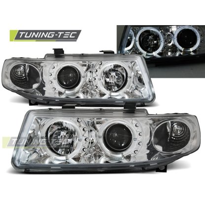 Přední světla angel eyes SEAT Leon/Toledo 99-04 chromové