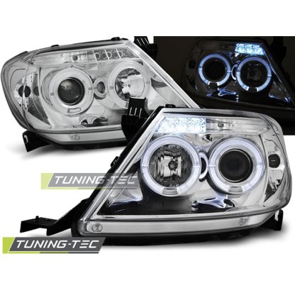 Přední světla angel eyes Toyota Hilux 05-11 chromová