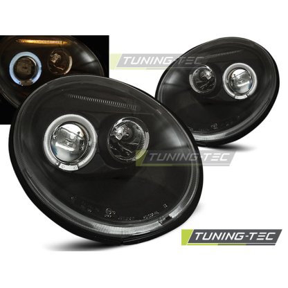 Přední světla angel eyes VW New Beetle černé