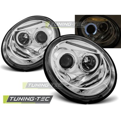Přední světla angel eyes VW New Beetle chromové