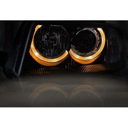 Přední světla angel eyes VW Passat 3BG černé
