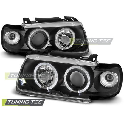 Přední světla angel eyes VW Polo 6N 95-98 černé