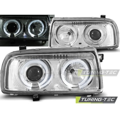 Přední světla Angel Eyes VW Vento 91-98 chrom
