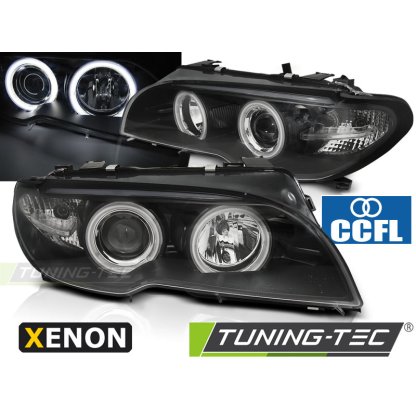 Přední světla CCFL Angel eyes D2S xenon BMW E46 coupe/cabrio 03-06 černá