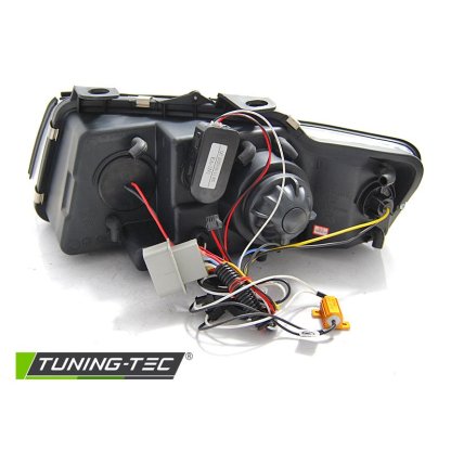 Přední světla čirá s LED Audi A4 B6 cabrio 02-05 černá