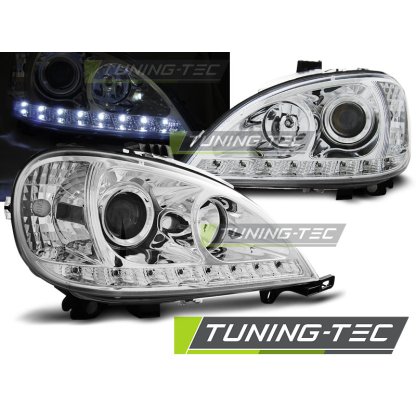 Přední světla čirá s LED Mercedes-Benz M W163 01-05 chrom