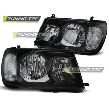 Přední světla čirá Toyota Land Cruiser FJ100 98-04 černá