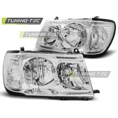 Přední světla čirá Toyota Land Cruiser FJ100 98-04 chrom