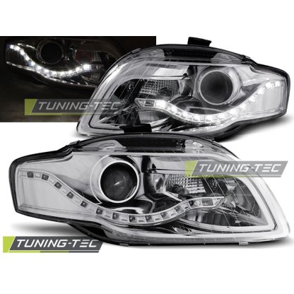 Přední světla Devil Eyes Audi A4 B7 05-08 - chromové
