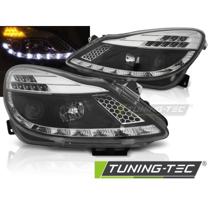 Přední světla Devil Eyes Opel Corsa D 06- černá LED blinkr