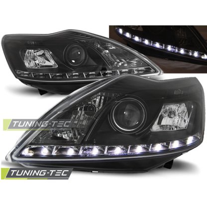 Přední světla Devil Eyes s LED Ford Focus II 08-11 černé