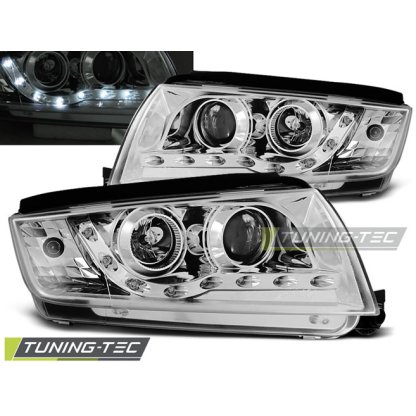 Přední světla Devil Eyes Škoda Fabia 99-07 chrom