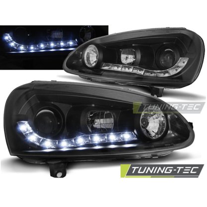 Přední světla Devil Eyes VW Golf V 03-09 černá